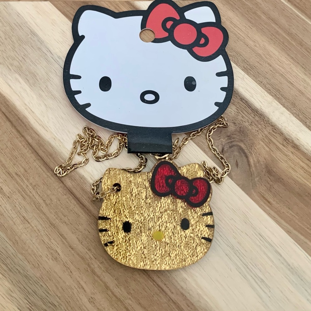 Hello Kitty Loungefly Sanrio golden lace kitty necklace NWT